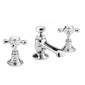 Bayswater Traditional Crosshead Hex 3TH Basin Mixer Tap with Waste - White