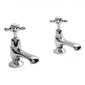 Bayswater Traditional Crosshead Dome Basin Taps - White