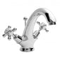 Bayswater Traditional Crosshead Dome Basin Mono Mixer Tap with Waste - White