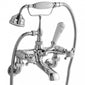 Bayswater Traditional Crosshead Dome Wall Mounted Bath Shower Mixer - White