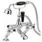 Bayswater Traditional Crosshead Dome Deck Mounted Bath Shower Mixer - Black