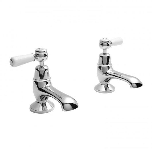  Bayswater Traditional Lever Dome Bath Taps - White