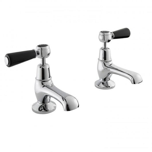  Bayswater Traditional Lever Dome Basin Taps - Black