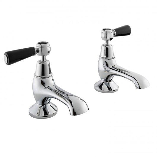  Bayswater Traditional Lever Dome Bath Taps - Black