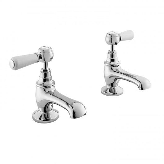  Bayswater Traditional Lever Hex Basin Taps - White
