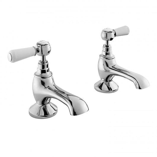  Bayswater Traditional Lever Hex Bath Taps - White