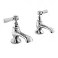 Bayswater Traditional Lever Hex Bath Taps - White