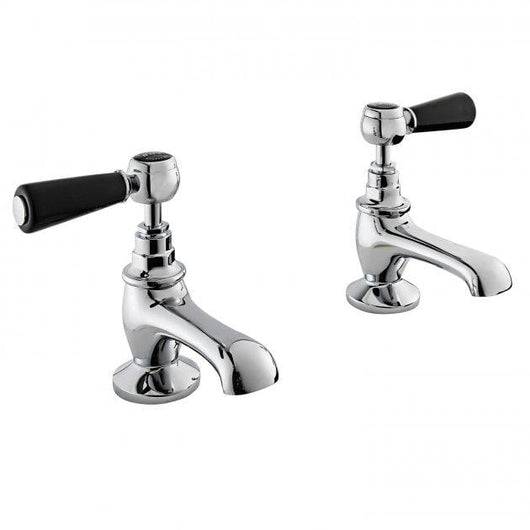  Bayswater Traditional Lever Hex Basin Taps - Black