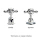 BC Designs Brushed Nickel Crosshead Bath Pillar Taps