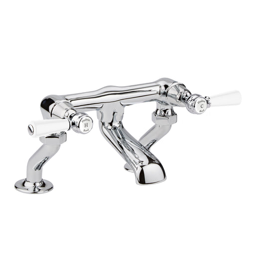  Hudson Reed White Topaz With Lever Deck Mounted Bath Filler - Chrome - BC303DL