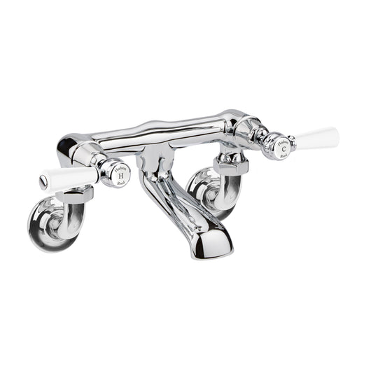  Hudson Reed White Topaz With Lever Wall Mounted Bath Filler - Chrome - BC303DLWM