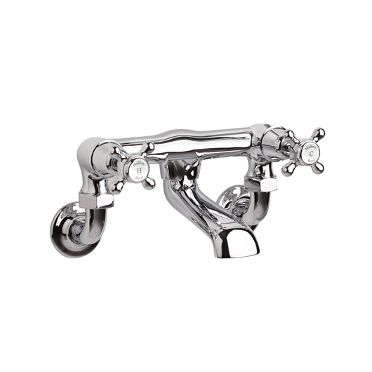  Hudson Reed White Topaz With Crosshead Wall Mounted Bath Filler - Chrome - BC303DXWM