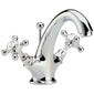 Hudson Reed White Topaz With Crosshead Mono Basin Mixer - Chrome / White - BC305HX