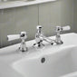 Hudson Reed White Topaz With Lever 3 Tap Hole Basin Mixer - Chrome / White - BC307HL