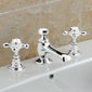 Hudson Reed White Topaz With Crosshead 3 Tap Hole Basin Mixer - Chrome / White - BC307HX