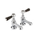 Hudson Reed Black Topaz With Lever Basin Taps - Chrome / Black - BC401HL