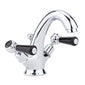 Hudson Reed Black Topaz With Lever Mono Basin Mixer - Chrome / Black - BC405DL