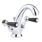 Hudson Reed Black Topaz With Lever Mono Basin Mixer - Chrome / Black - BC405HL