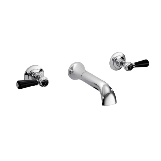 Hudson Reed Black Topaz With Lever Wall-Mounted Bath Spout - Chrome / Black