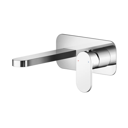  Nuie Binsey Wall Mounted 2 Tap Hole Basin Mixer With Plate - Chrome