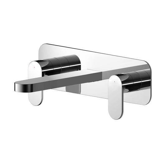  Nuie Binsey Wall Mounted 3 Tap Hole Basin Mixer With Plate - Chrome