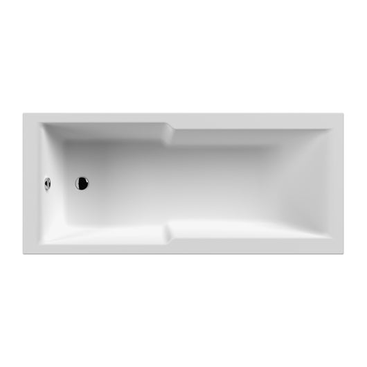  Hudson Reed Eternalite Square Straight Shower Bath 1700 x 750mm - White