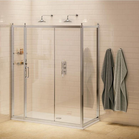  Burlington Traditional Sliding 1700 x 760mm Soft Close Shower Enclosure - 8mm Glass