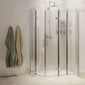 Burlington 900 x 1200mm Traditional Hinged Door Offset Quadrant Shower Enclosure - 8mm Glass