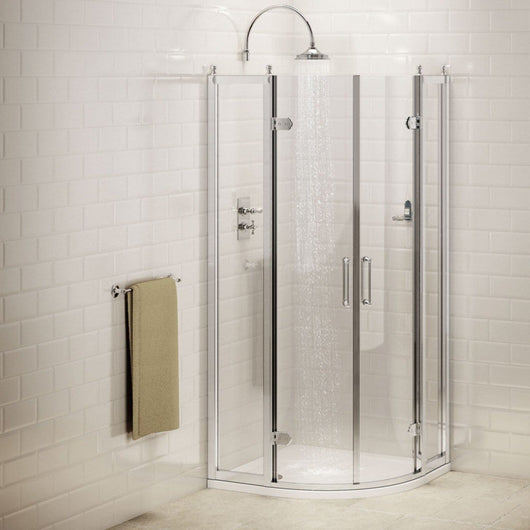  Burlington 800 x 1000mm Traditional Hinged Door Offset Quadrant Shower Enclosure - 8mm Glass