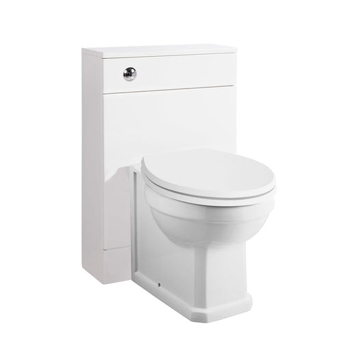  Nuie Eden W500mm x D200mm WC Unit - Gloss White with Carlton BTW Pan