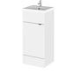 Hudson Reed Fusion Floorstanding Vanity Unit & Polymarble Basin 400mm (1 Door) - Gloss White