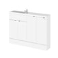 Hudson Reed Fusion Floorstanding Combination Unit & Straight Basin 1200mm (4 Door) - Gloss White (Compact)