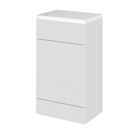  Hudson Reed Fusion 500mm WC Unit & Polymarble Top - Gloss Grey Mist