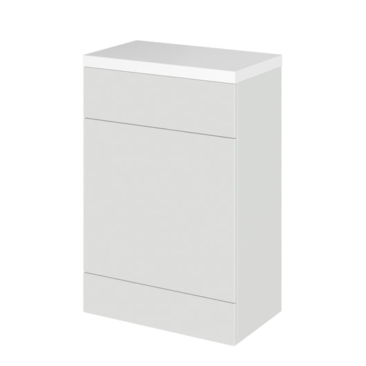  Hudson Reed Fusion 600mm WC Unit & Polymarble Top - Gloss Grey Mist