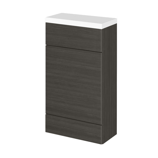  Hudson Reed Fusion 500mm WC Unit & Top - Compact - Charcoal Black