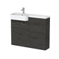 Hudson Reed Fusion Floorstanding Combination Unit & Semi Recessed Round Basin 1100mm (2 Door) - Charcoal Black