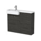 Hudson Reed Fusion Floorstanding Combination Unit & Semi Recessed Square Basin 1100mm (2 Door) - Charcoal Black