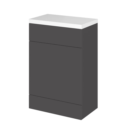  Hudson Reed Fusion WC Unit & Polymarble Top - Gloss Grey