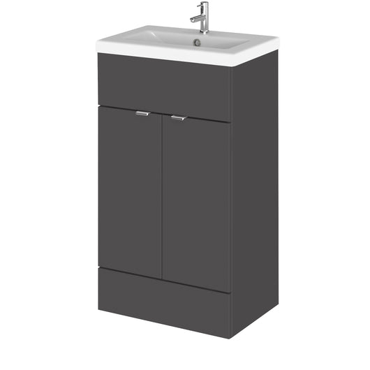  Hudson Reed Fusion 500mm Vanity Unit & Ceramic Basin - Gloss Grey - CBI924A