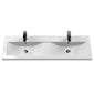 Nuie Deco 1200mm Wall Hung 4 Drawer Vanity & Double Basin - Satin White