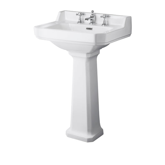  Hudson Reed Richmond 600mm 3TH Basin & Comfort Height Ped - White