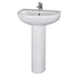 Nuie Ivo 550mm 1TH Basin & Pedestal - White - welovecouk NCS202 NCS203