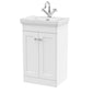 Nuie Classique 500mm Floor Standing 2 Door Unit & 1TH Basin - Satin White