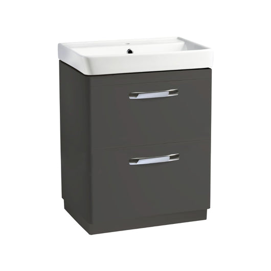  Tavistock Compass 600mm 2 Drawer Vanity Unit & Basin - Gloss Clay