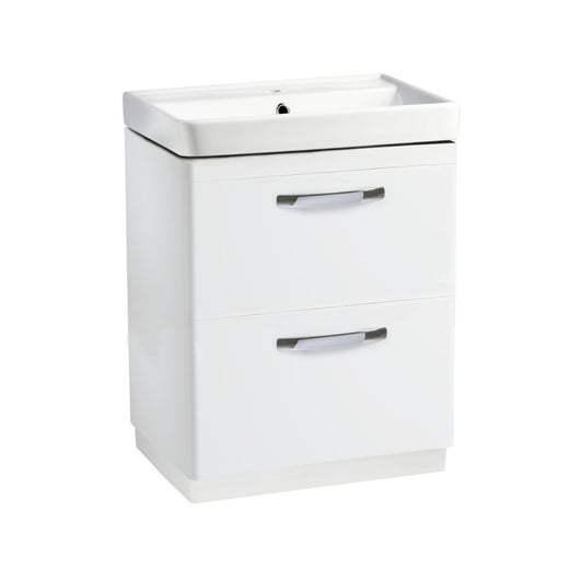  Tavistock Compass 600mm 2 Drawer Vanity Unit & Basin - White Gloss