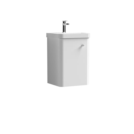  Nuie Core 400mm Wall Hung 1-Door Vanity & Basin - Gloss White