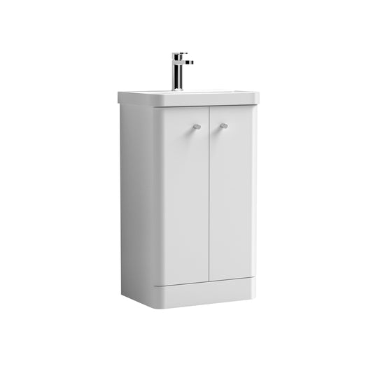  Nuie Core 500mm Floor Standing 2-Door Vanity & Basin - Gloss White