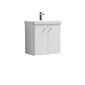 Nuie Core 600mm Wall Hung 2-Door Vanity & Basin - Gloss White