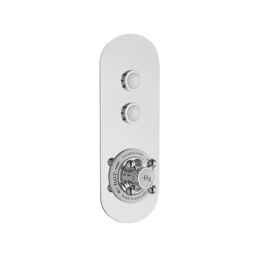  Hudson Reed White Topaz Traditional Push Button Shower Valve (Twin Outlet) - Chrome