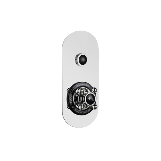  Hudson Reed Black Topaz Traditional Push Button Shower Valve (Single Outlet) - Chrome